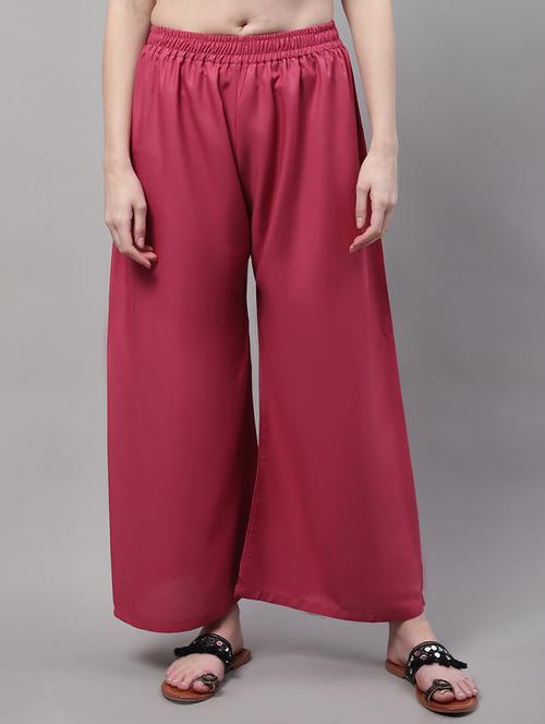 pink rayon palazzos - 20151940 - Standard Image - 0