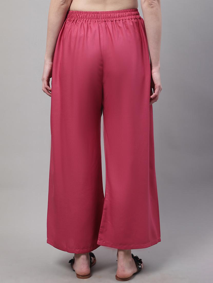 pink rayon palazzos - 20151940 - Standard Image - 2