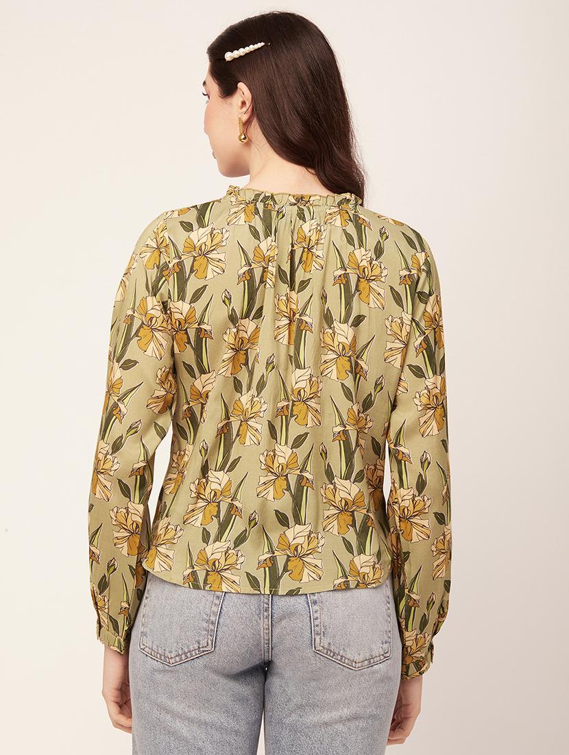 women's straight tie-up neck top - 20152415 - Standard Image - 2