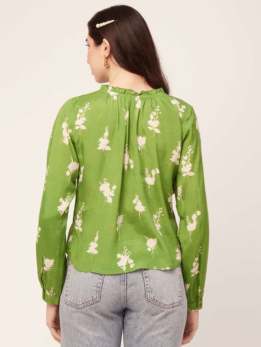 women's straight tie-up neck top - 20152417 -  Standard Image - 2