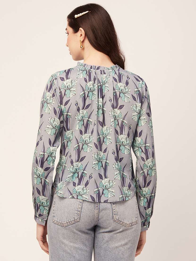 women's straight tie-up neck top - 20152418 -  Standard Image - 2