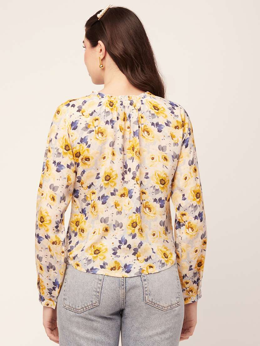 women's straight tie-up neck top - 20152419 -  Standard Image - 2