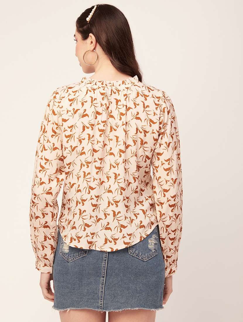 women's a line tie-up neck top - 20152420 -  Standard Image - 2