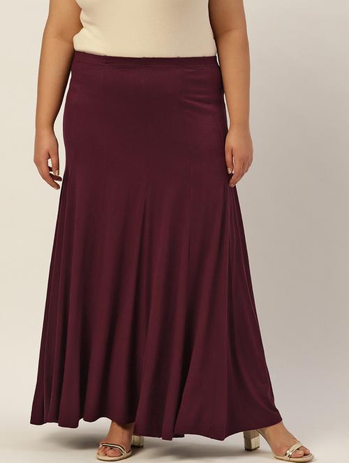 purple viscose flared skirts - 20152422 -  Standard Image - 0