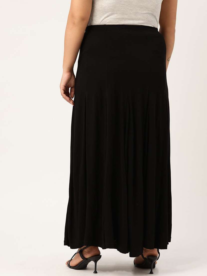 black viscose flared skirts - 20152424 -  Standard Image - 2