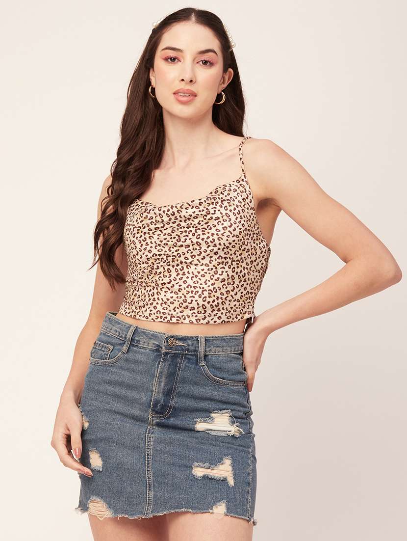 women's crop shoulder strap top