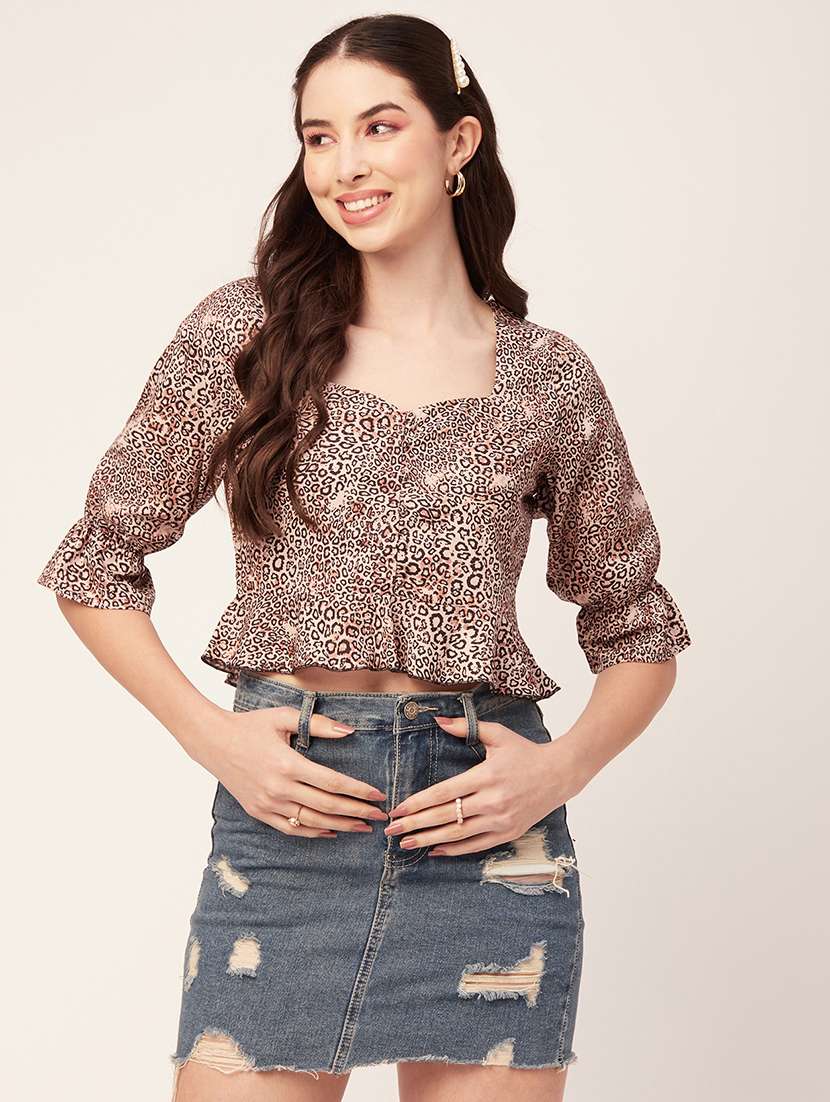 women's peplum sweetheart neck top