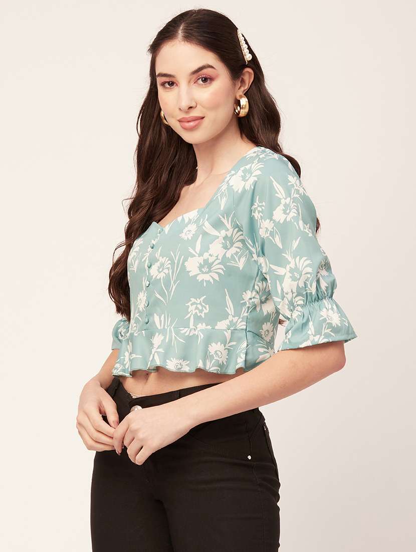 women's crop sweetheart neck top - 20152432 -  Standard Image - 2