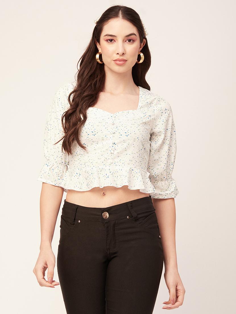 women's crop sweetheart neck top - 20152433 -  Zoom Image - 0