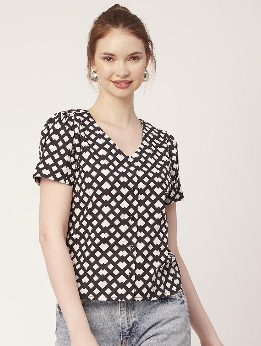 women's a line v neck top - 20152442 - Standard Image - 2