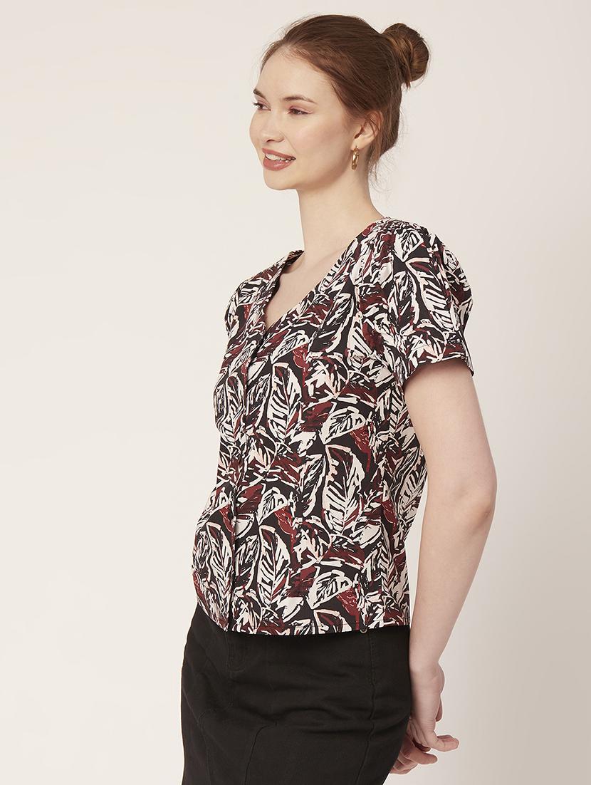 women's straight v neck top - 20152447 - Standard Image - 2