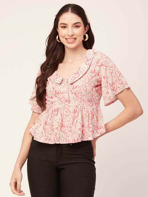women's peplum collared top - 20152448 -  Standard Image - 0