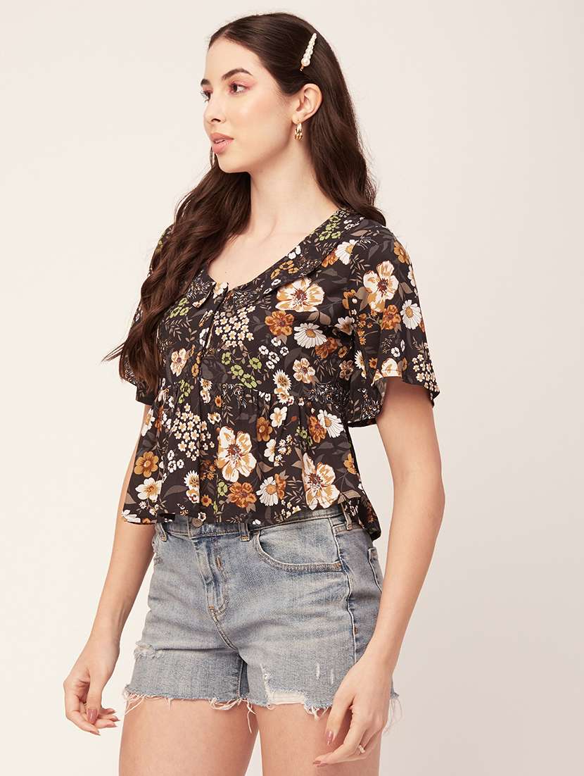 women's peplum overlap neck top - 20152450 -  Standard Image - 2