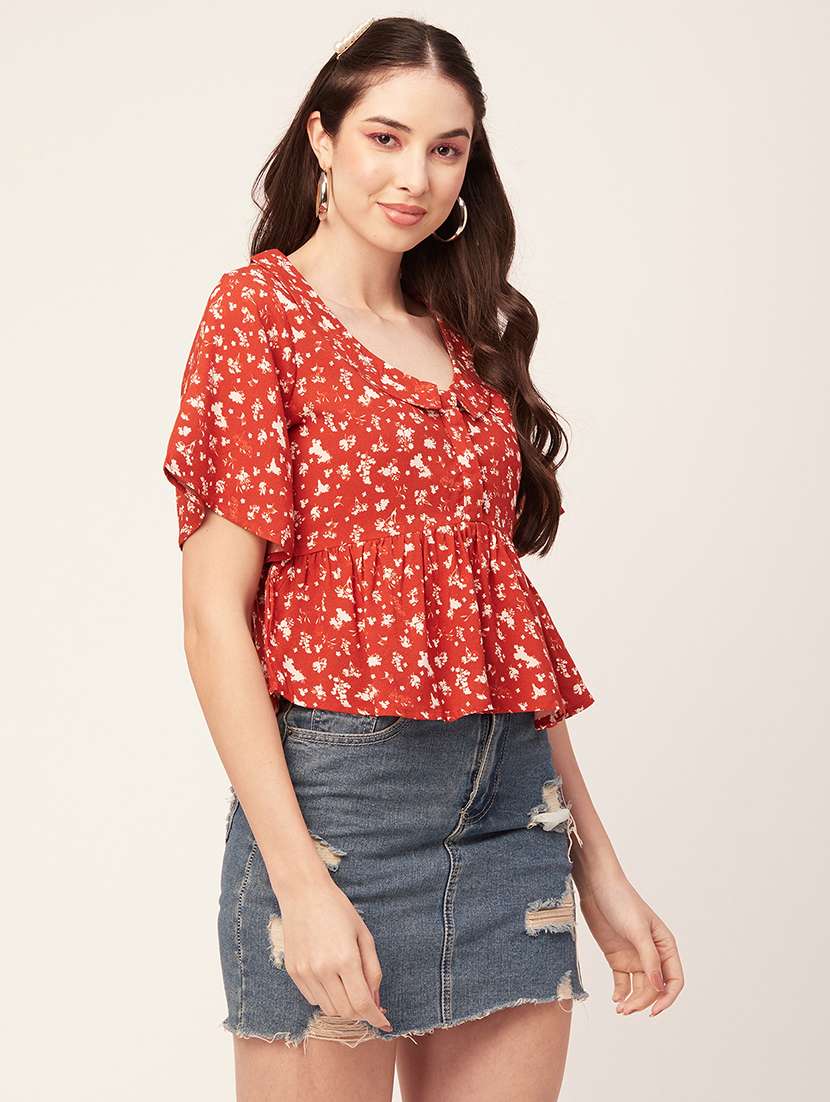 women's peplum collared top - 20152452 - Standard Image - 2