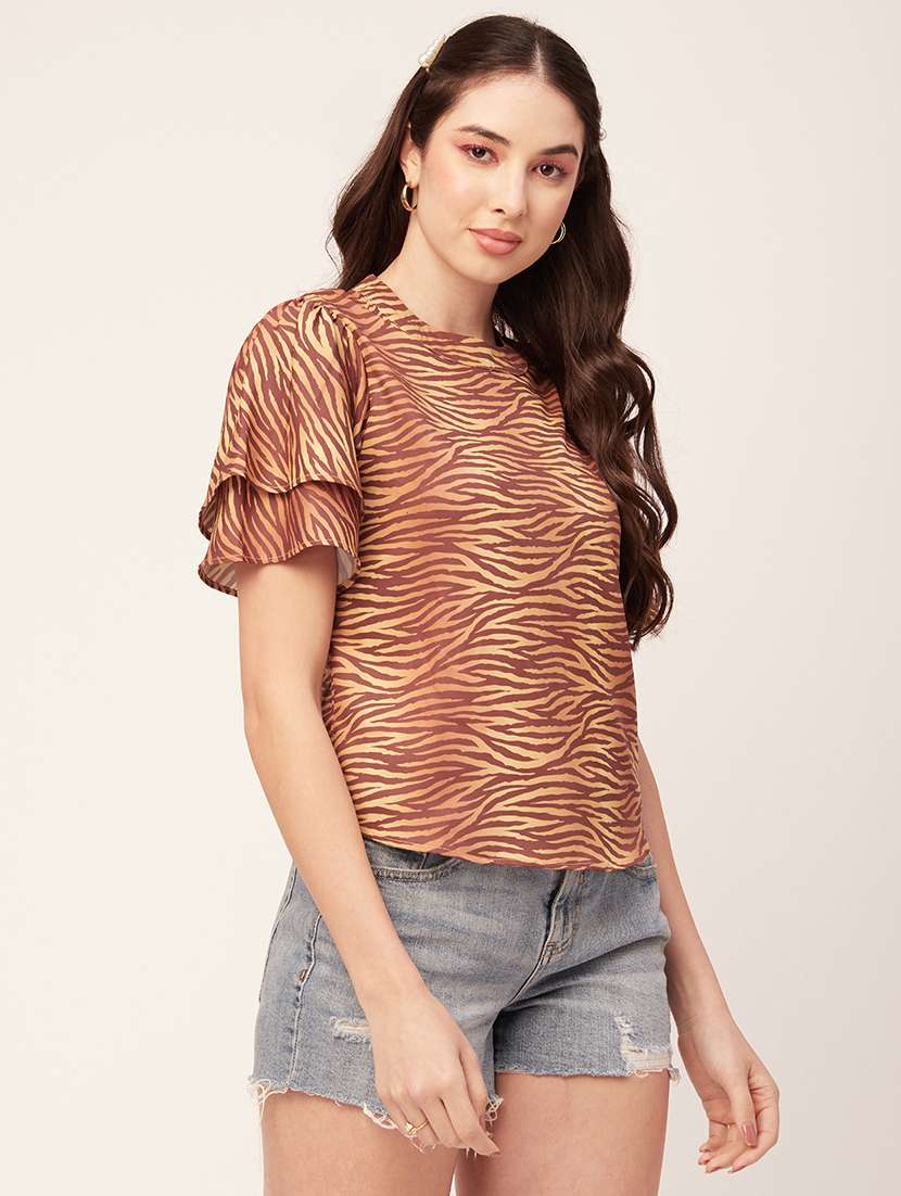 women's straight round neck top - 20152454 -  Standard Image - 2