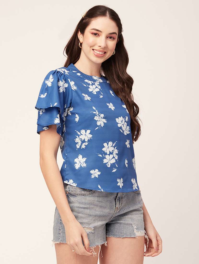 women's straight round neck top - 20152456 -  Standard Image - 2