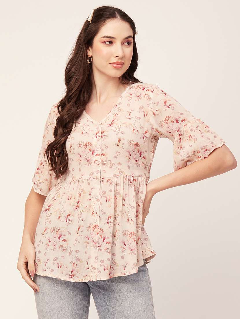 women's peplum v neck top