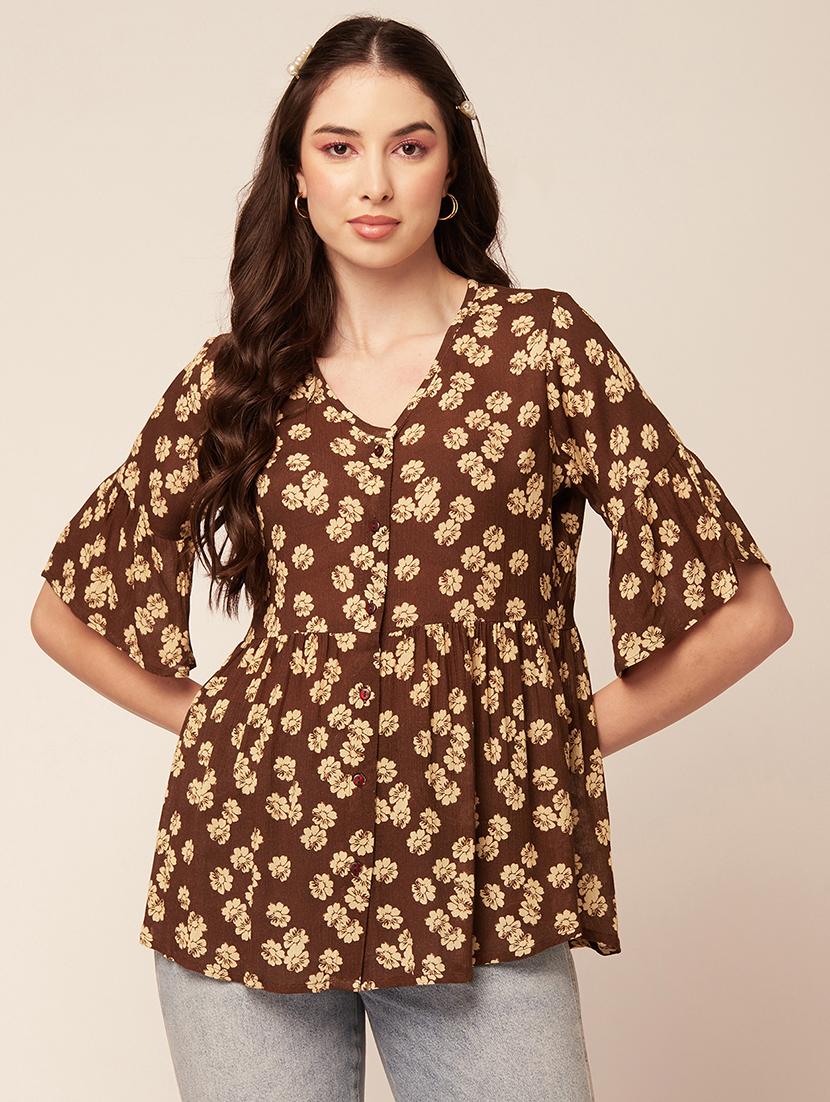 women's a line v neck top - 20152463 - Zoom Image - 0