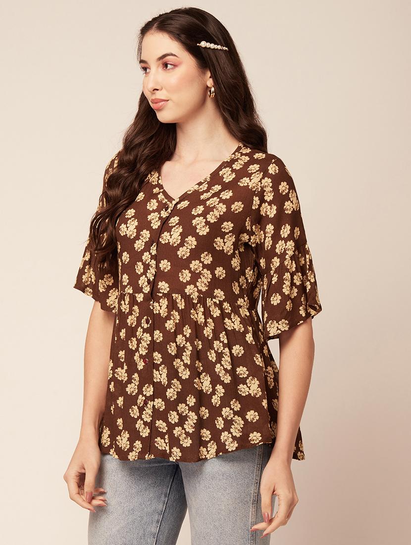 women's a line v neck top - 20152463 - Standard Image - 2