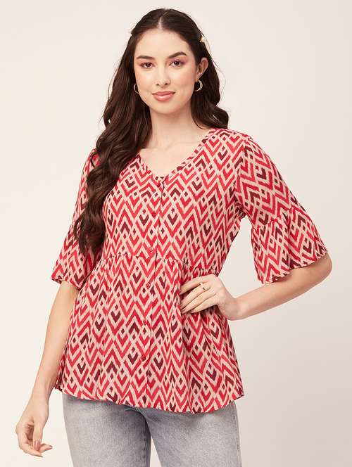 women's peplum v neck top - 20152464 - Standard Image - 0