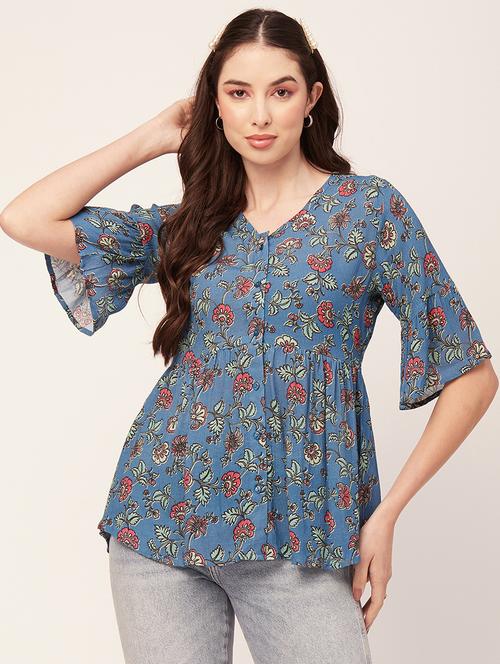 women's peplum v neck top - 20152465 - Standard Image - 0