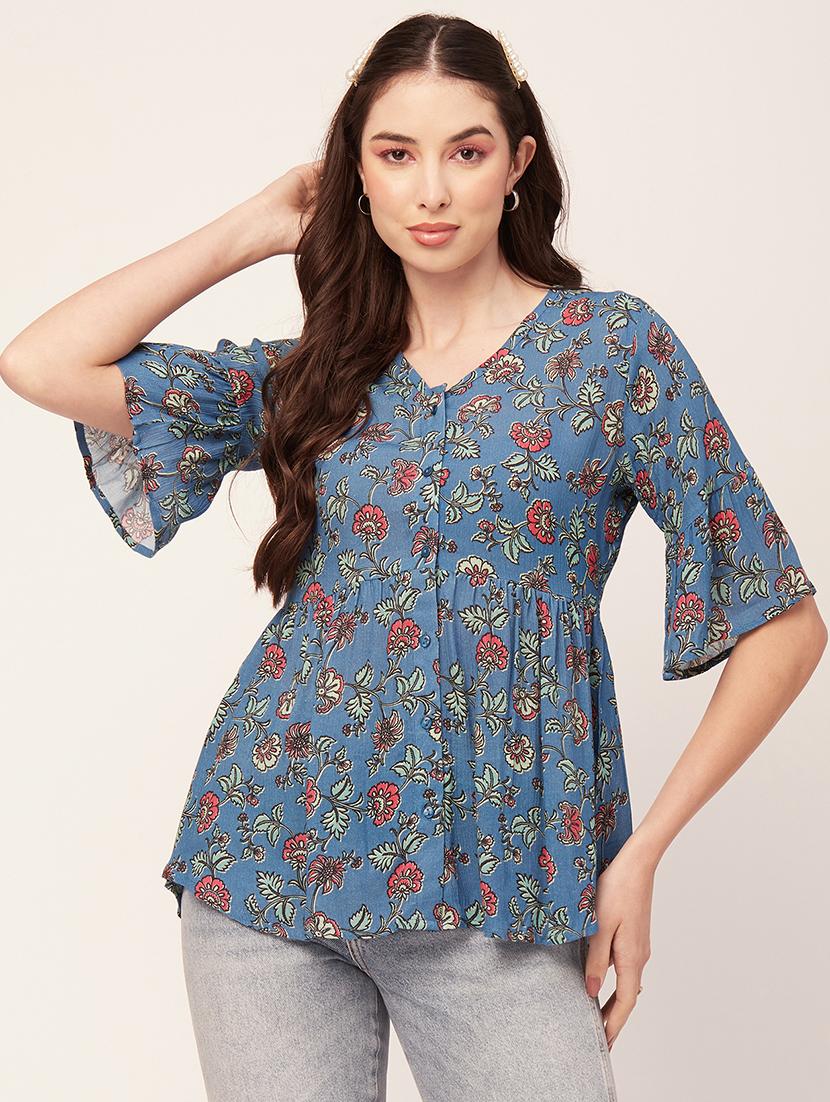 women's peplum v neck top - 20152465 - Zoom Image - 0