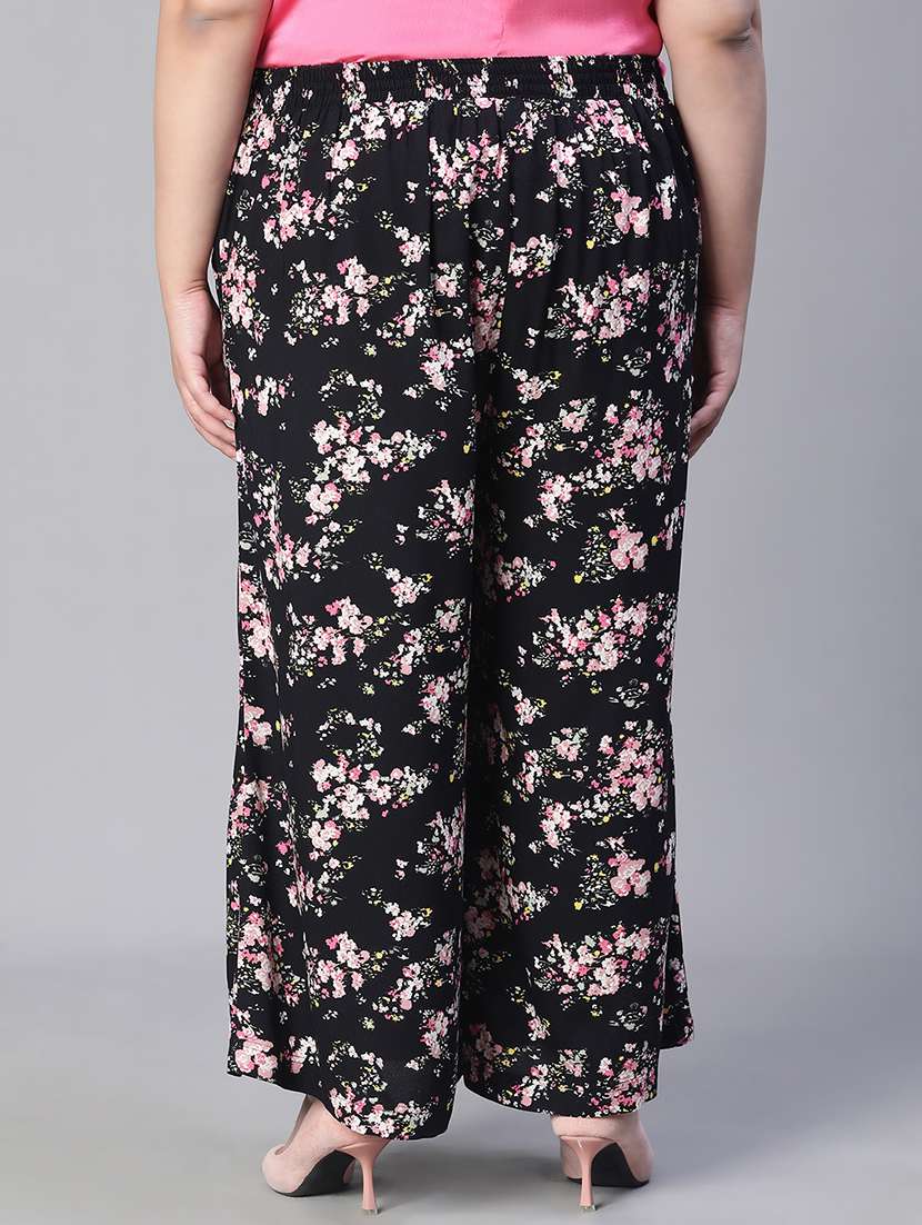women floral plus trouser - 20152492 -  Standard Image - 2