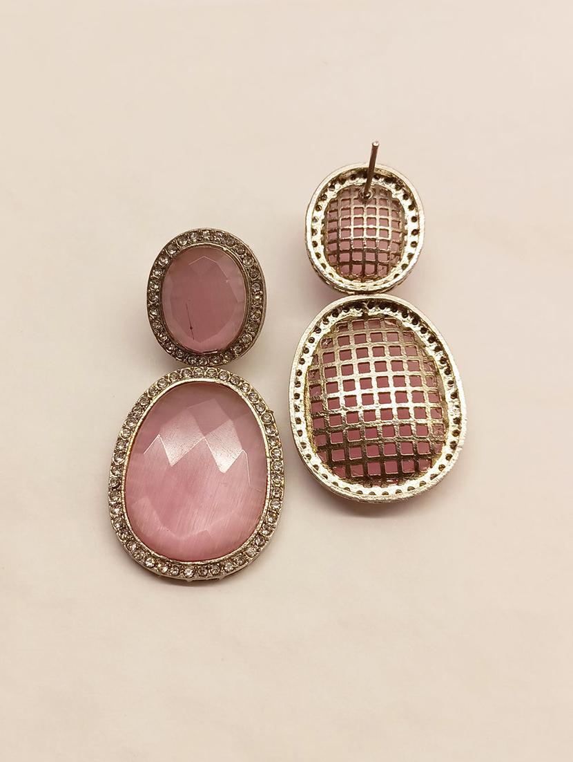 pink alloy drop earring - 20152784 - Standard Image - 2