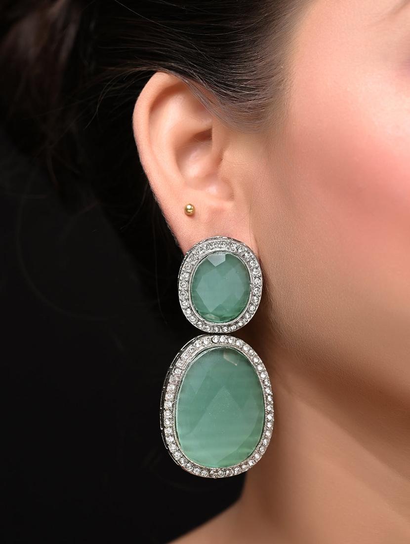 green alloy drop earring - 20152787 - Standard Image - 2