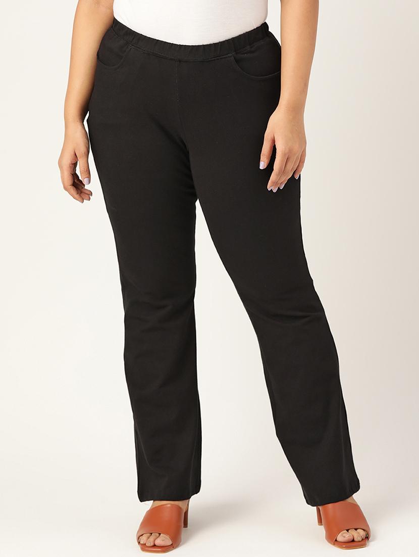 plus size black solid bootcut trouser - 20152955 - Zoom Image - 0