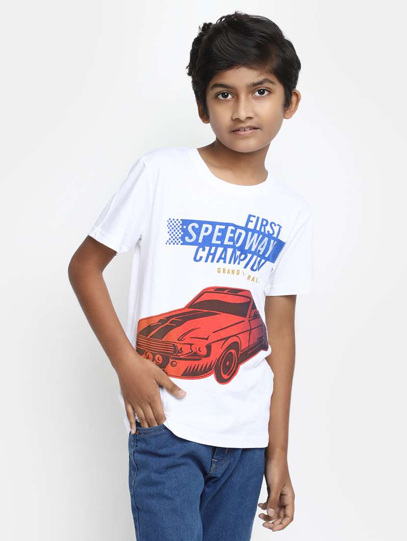 boys round neck printed t-shirt