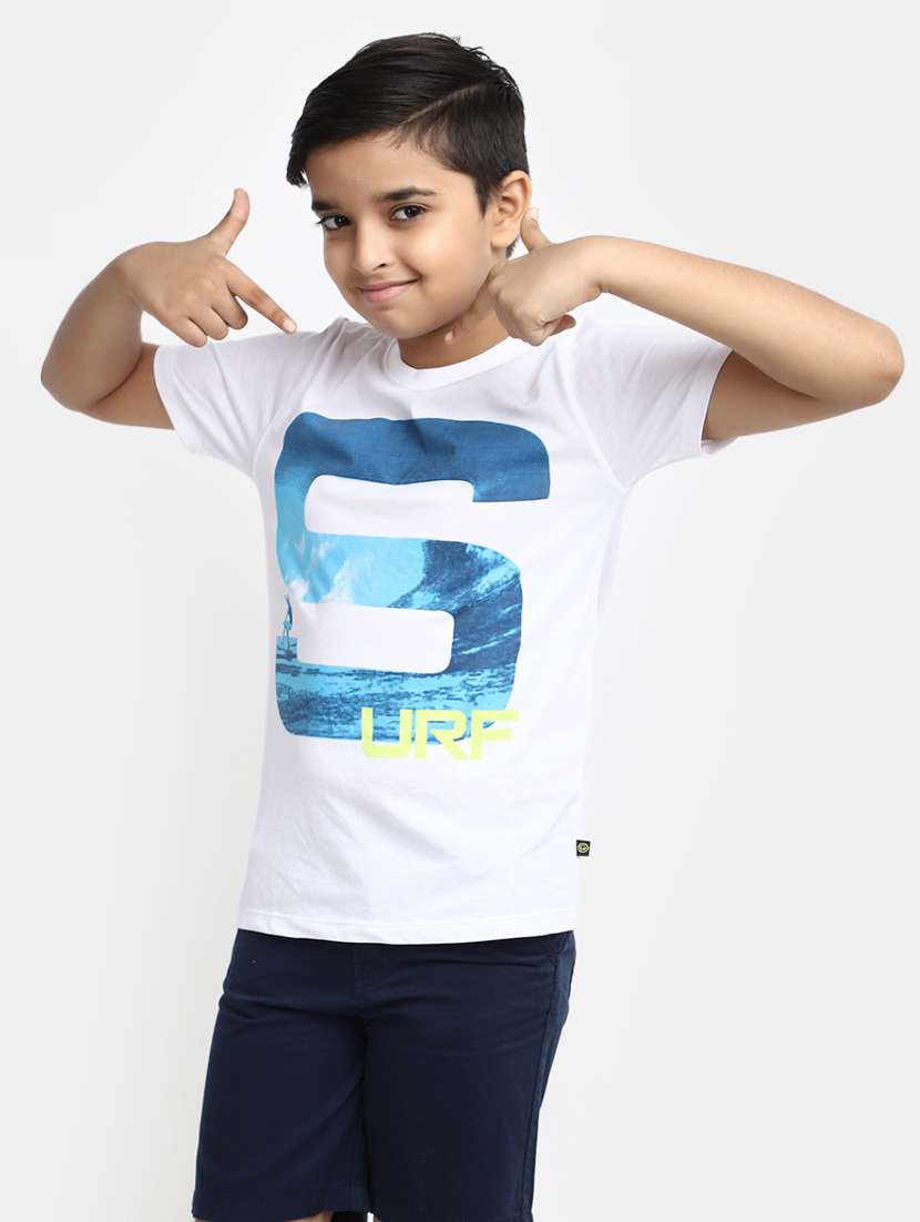 boys round neck printed t-shirt