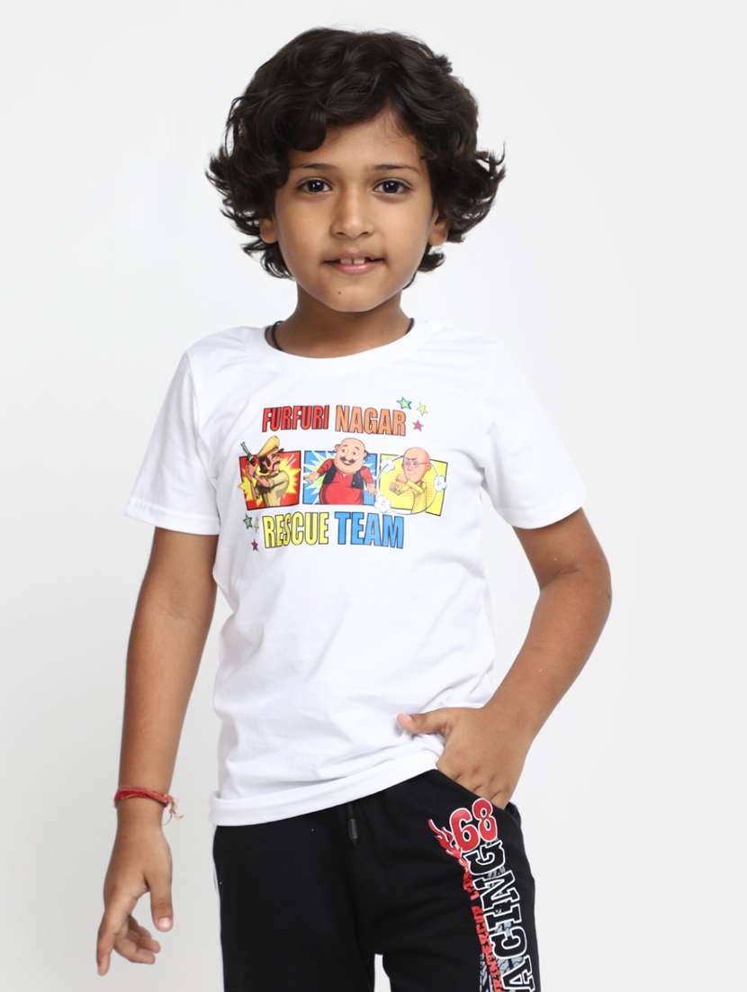 white round neck printed t-shirt