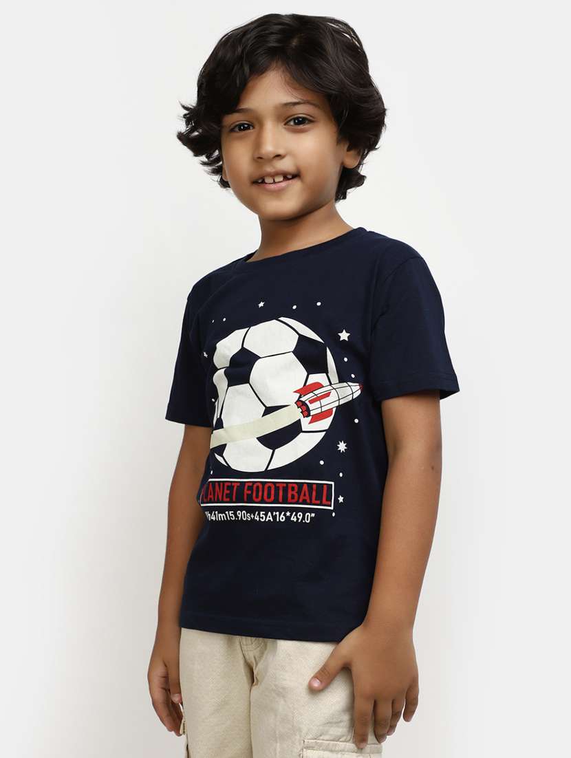 blue short sleeves printed  t-shirt - 20153381 -  Standard Image - 2