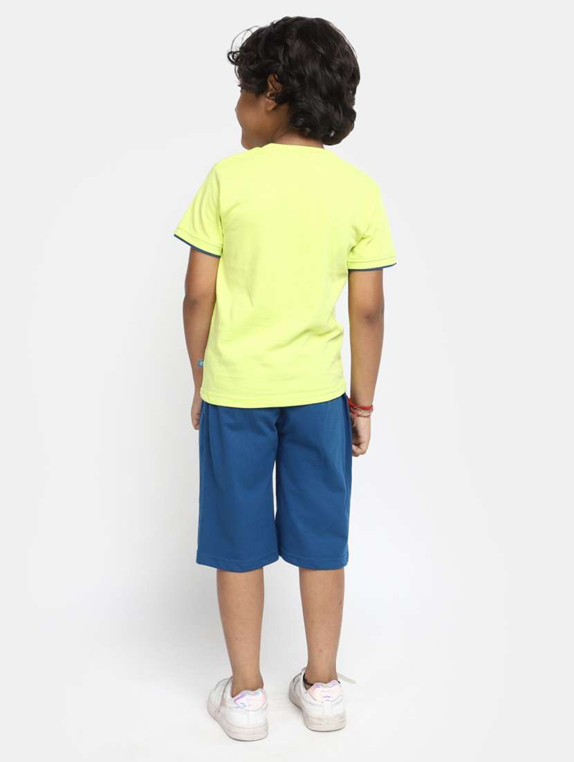 green printed short sleeves shorts twin set - 20153393 -  Standard Image - 2