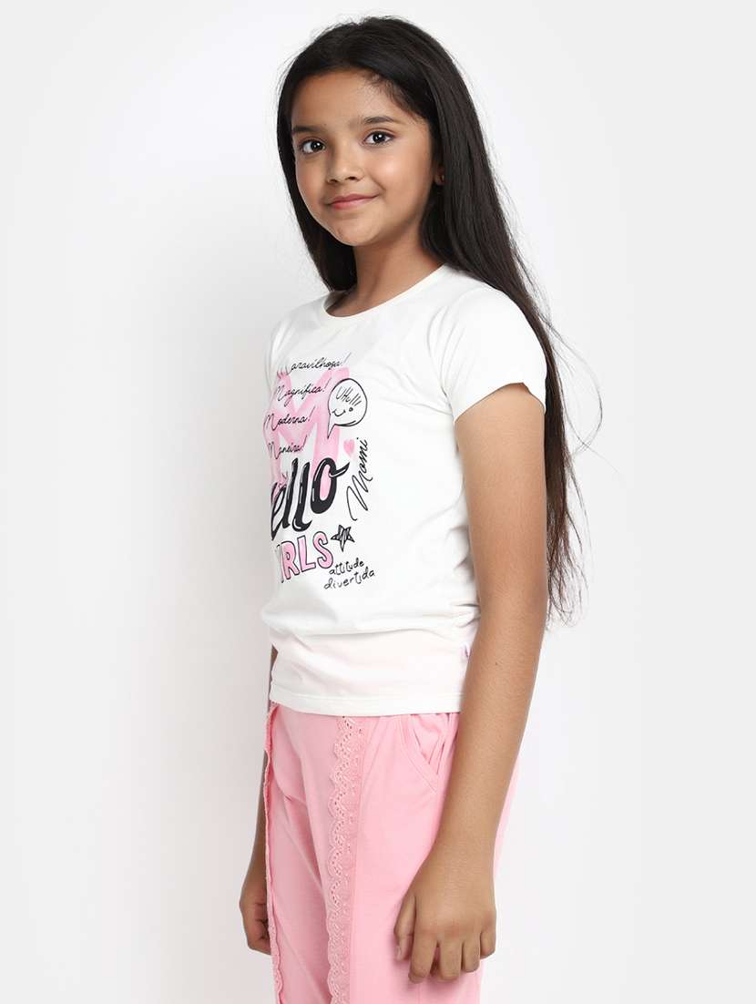girls round neck printed regular tee - 20153682 -  Standard Image - 2
