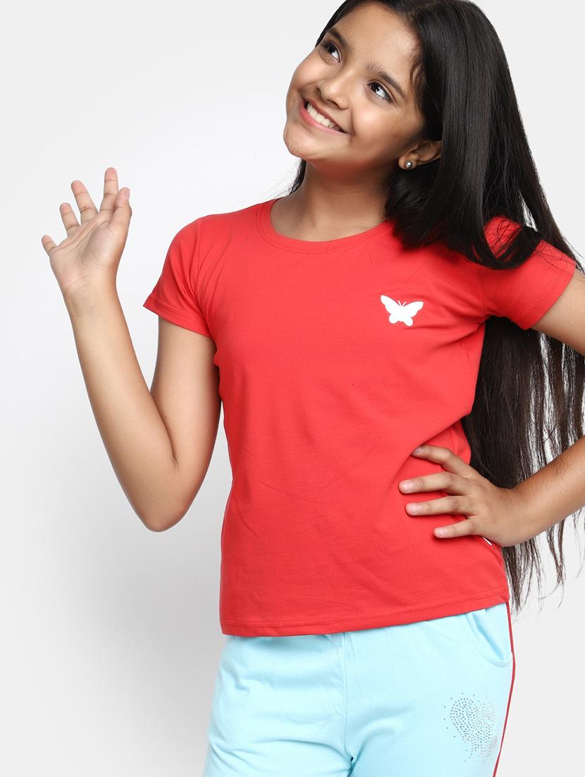 girls round neck printed regular tee - 20153687 - Standard Image - 2