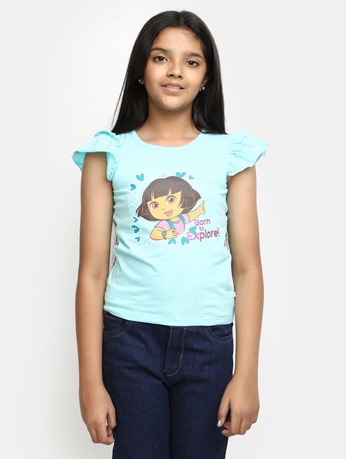 girls round neck printed regular tee - 20153706 -  Standard Image - 0