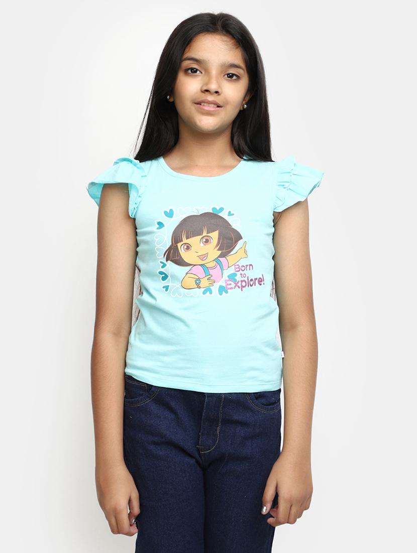 girls round neck printed regular tee - 20153706 -  Zoom Image - 0