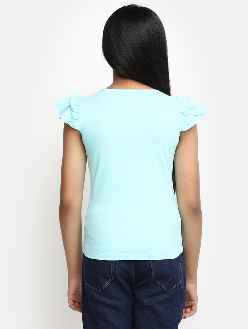 girls round neck printed regular tee - 20153706 - Standard Image - 2