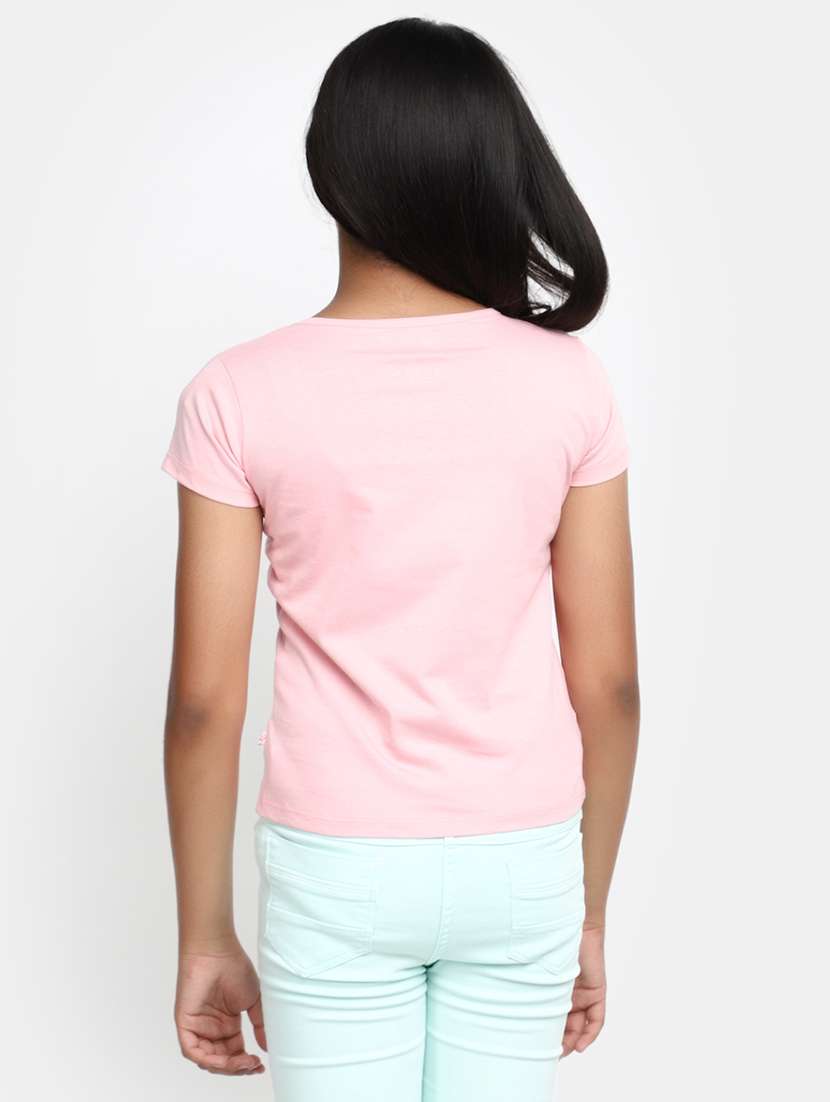 girls round neck printed regular tee - 20153718 -  Standard Image - 2