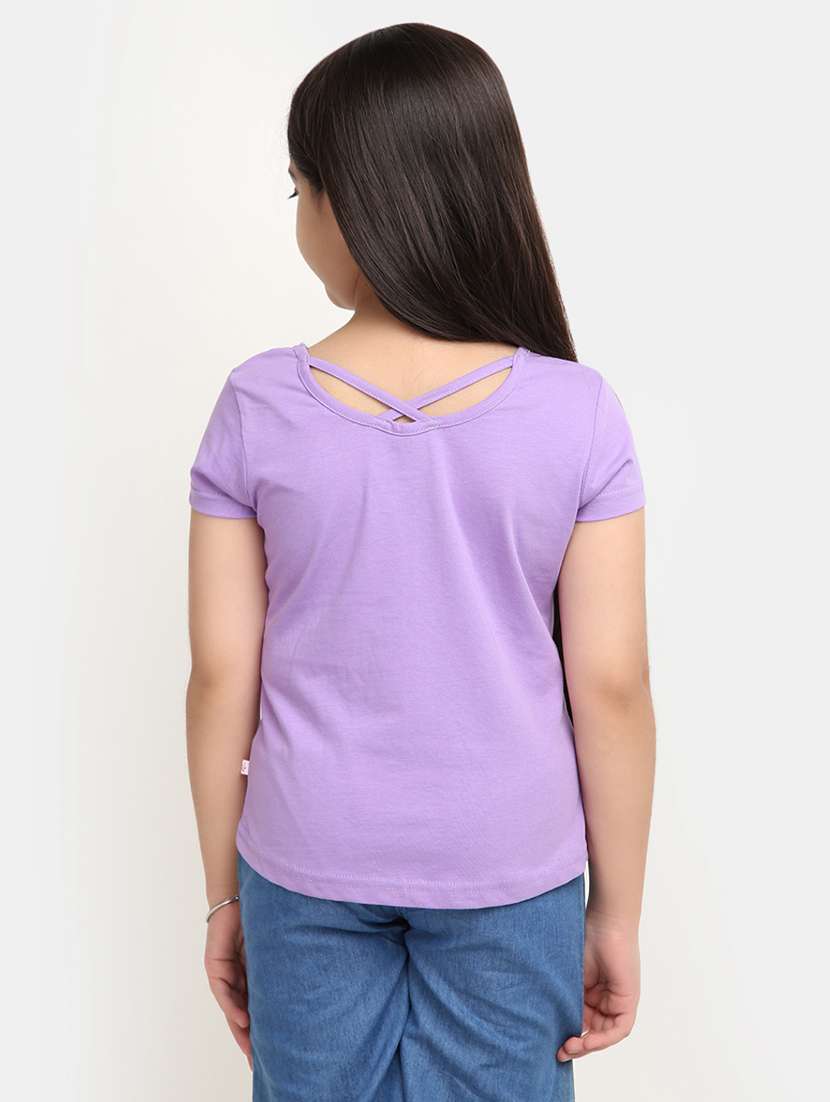 girls round neck printed regular tee - 20153723 -  Standard Image - 2