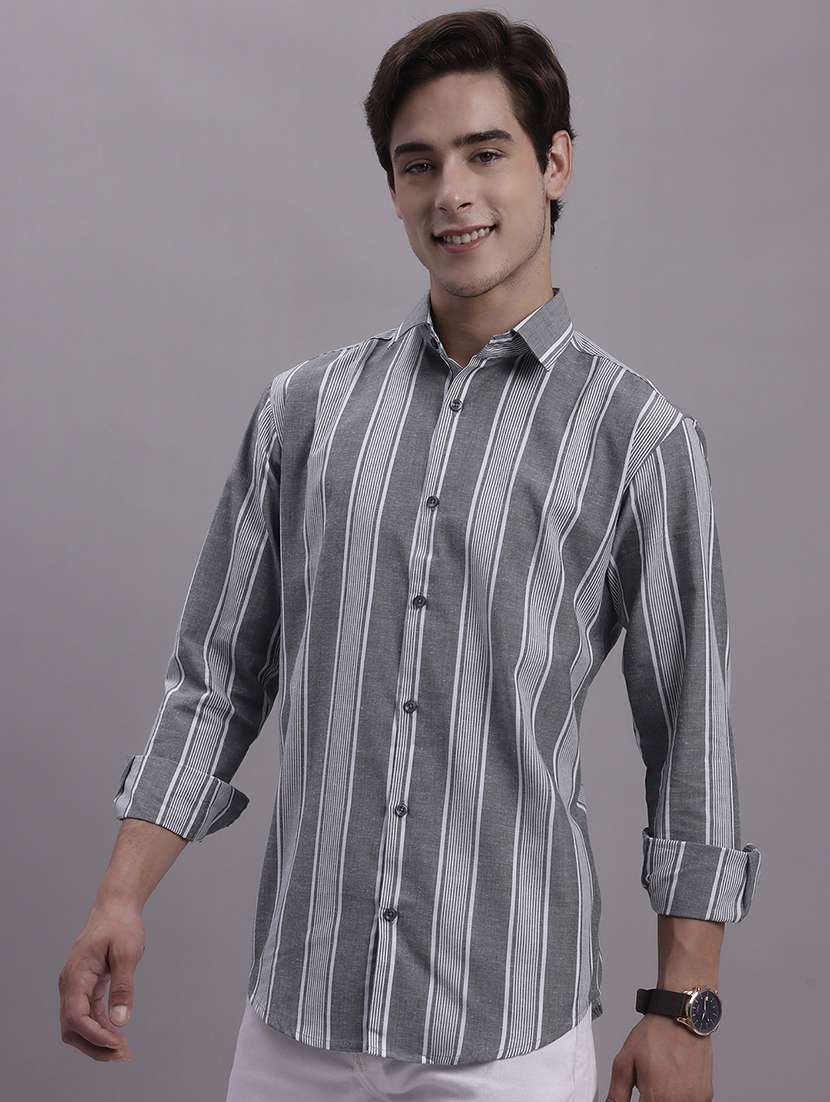 mens stripes casual shirt - 20154837 - Standard Image - 2