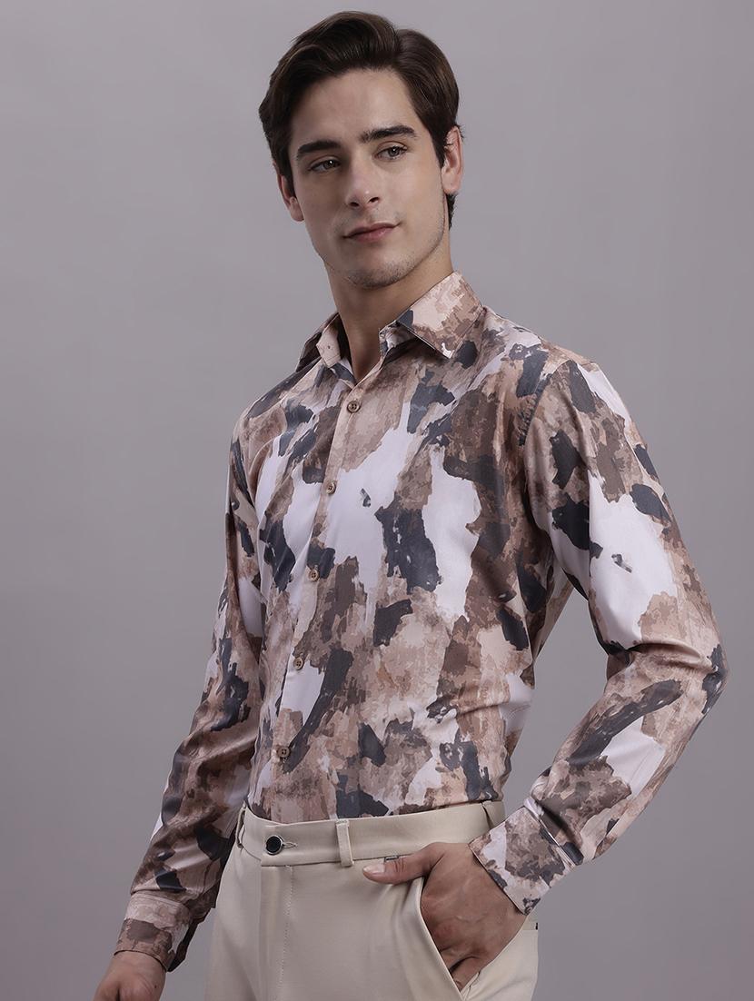 mens printed collared casual shirt - 20154849 - Zoom Image - 0
