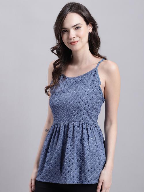 women's peplum shoulder strap top - 20154850 -  Standard Image - 0