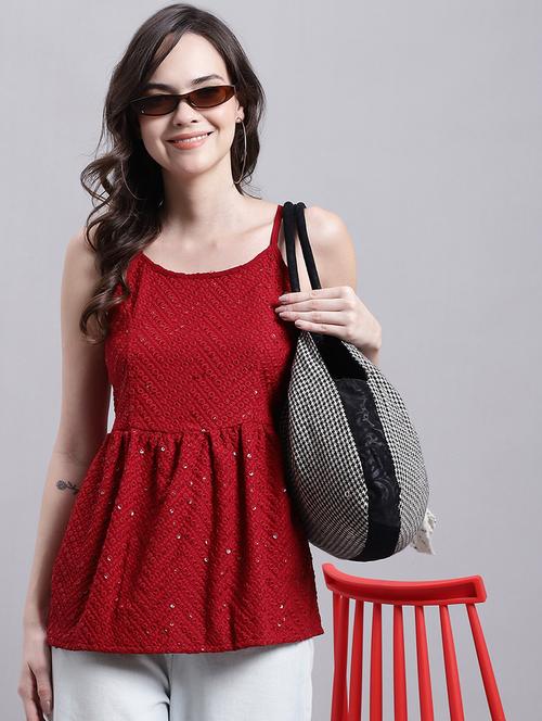 women's peplum shoulder strap top - 20154854 - Standard Image - 0