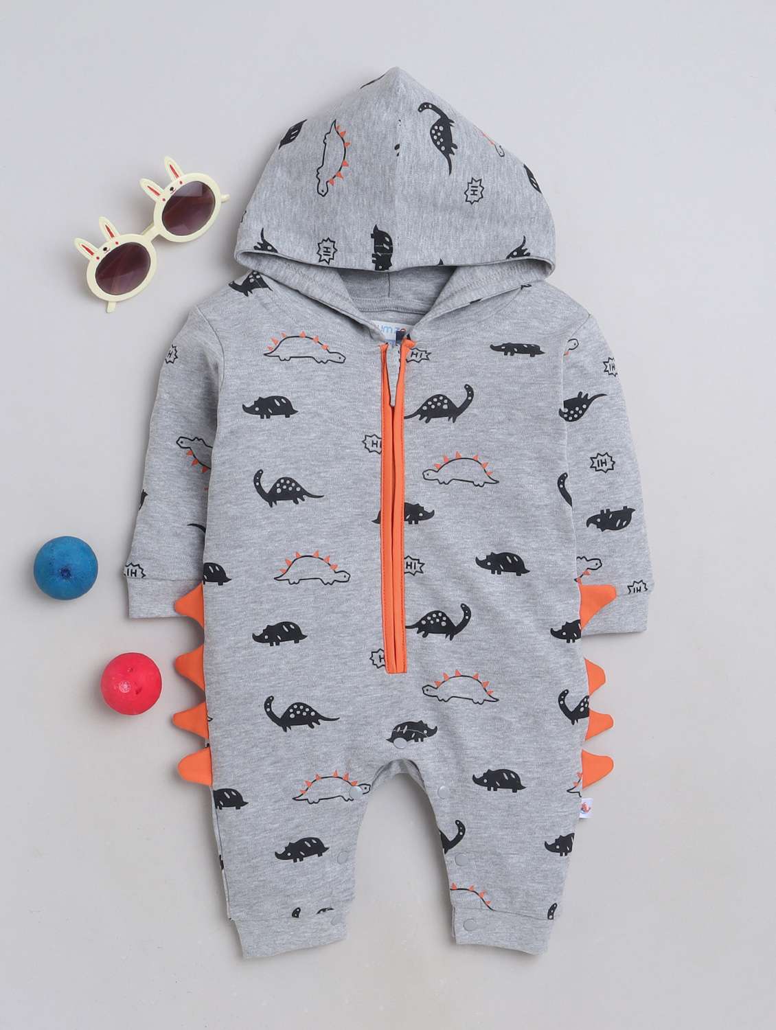 grey animal printed romper