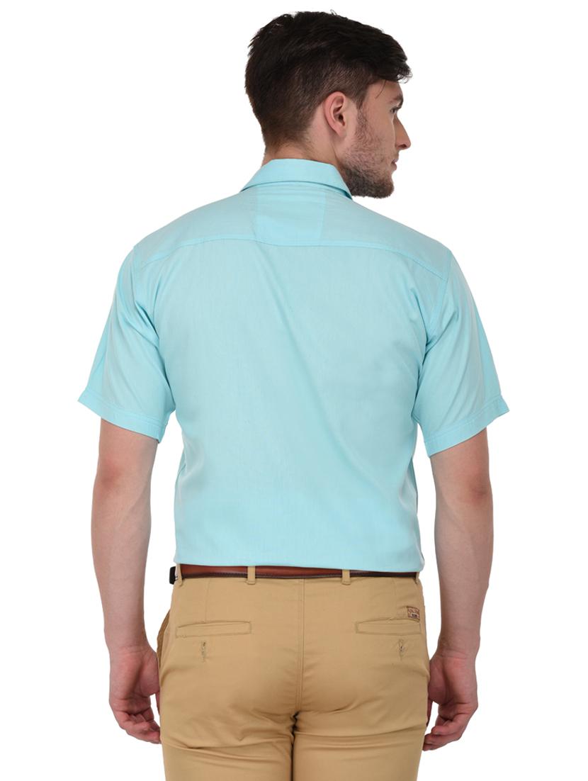 light blue cotton blend casual shirt - 20155600 - Standard Image - 2