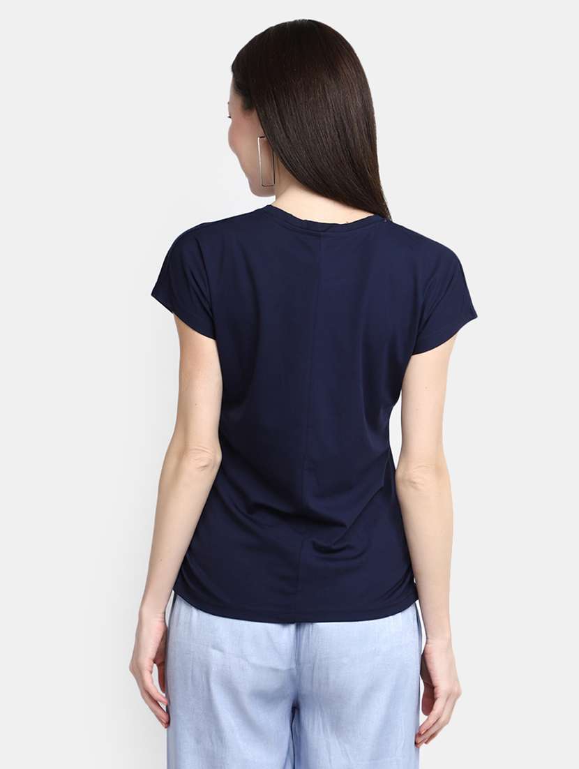 women's front print round neck t-shirt - 20156076 -  Standard Image - 2