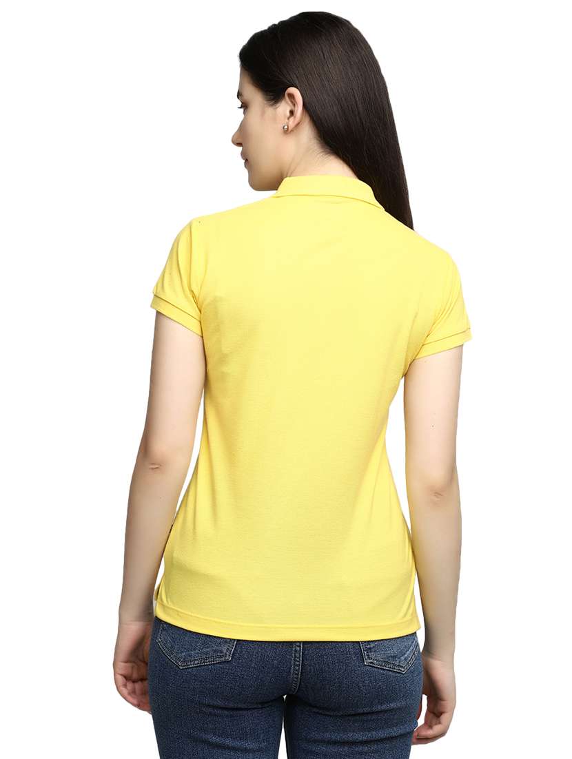 yellow solid polo t-shirt  - 20156121 -  Standard Image - 2